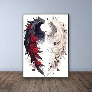 Angel Wings Pattern DIY Diamond Arts Colorful Painting Kit without Frame, DIY 5D Diamond Arts Colorful Painting Kit, Wall Art Decor for Home Living Room Bedroom