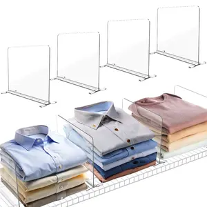 Areforic Acrylic Wire Shelf Dividers for Closet Organization 4 Pack Acrylic Closet Storage & Organization for Wire Closet Shelf Suitable for Office Pantry Garage Tall Shelf Separator
