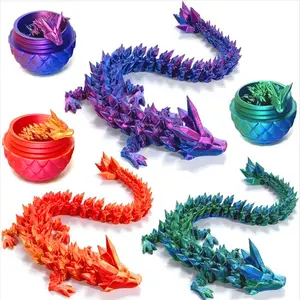 3 Printed Dragon  3D Egg set ,red, orange, purple