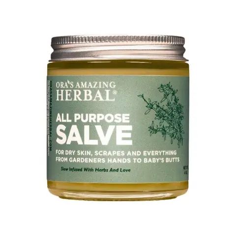 All Purpose Salve 4oz Jar Herbal Infused Healing Salve for Dry Skin Scrapes & More Moisturizing Organic Body Balm
