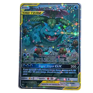 Ninja Squirtles GX Tag Team vs. Venusaur - Starry Holo Custom w/ Optional Tough Grit Texture - Fingerprint Proof