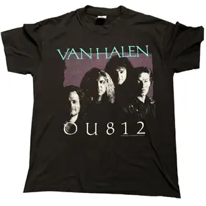 Van Halen OU812 Tour 1988 Unisex Short Sleeve New Black T-Shirt Cotton Fabric