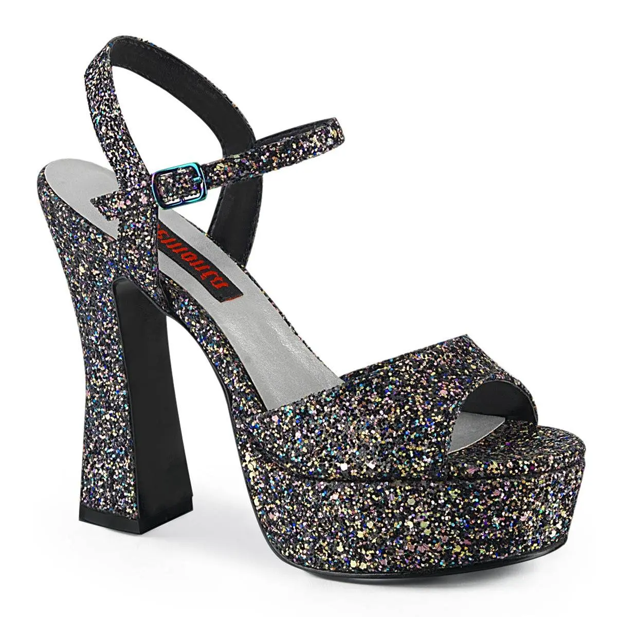 Demonia Dolly-09 Black Multi Glitter Sandals