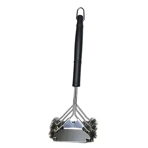 Stainless Steel BBQ Brush and Scraper Set, Grill Cleaner Tool for Barbecue Grills, Pits, Charcoal Grills, Restaurant Cleaning Accessories