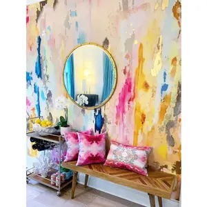 Client needs Mock Up before sending to print! Custom "Coronado"  Wallpaper: 2 identical sections (predeominantly pink) 10' tall x 4' wide