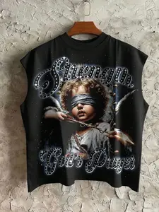 Men's Round Neck Vest Cupid Print Outdoor Vacation Travel Party Streetwear Vintage Fashion Casual Slim Fit All Seasons