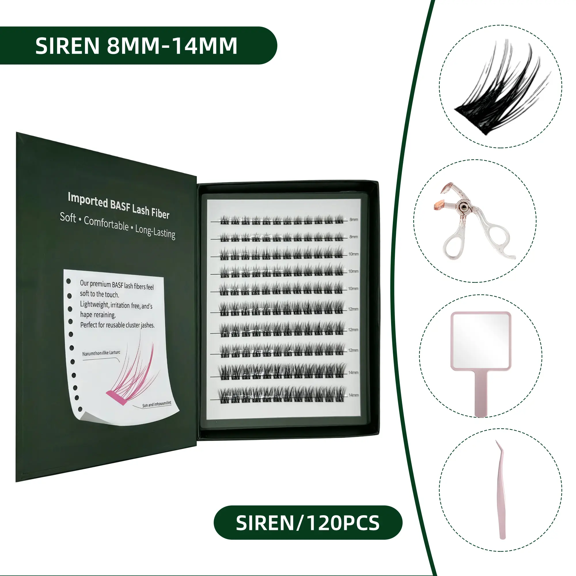 Eyelash cluster set – DORMI glue-free self-adhesive lash clusters, DIY natural extension style C