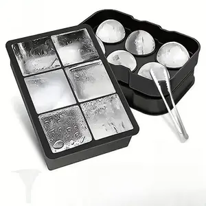 4 pcs Silicone Ice Cube Mould Easy Release Quick Freeze Ice Ball Membrane Silicone Ice Cube Tray Reusable Beverage Ice Cube Making Mold