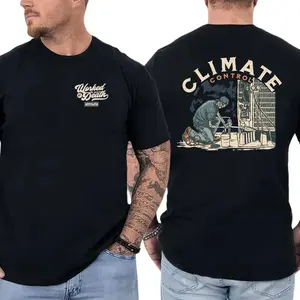 Climate Control HVAC T-Shirt, Heating & Cooling Technician Graphic Tee, Funny Blue Collar Work Shirt for HVAC Techs, Gift for HVAC Workers
