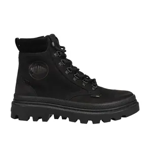 Palladium Womens Pallatrooper Round Toe Hiker Zippered Hiking Casual Boots Ankle Low Heel 1-2" - Black
