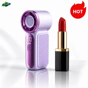 ZORP 2026 Mini Handheld Fan with LED Display – 5-Speed Turbo Pocket Fan for Women. USB Rechargeable, High-Speed Cooling for Travel & Makeup. Perfect Gift. Portable Refrigeration