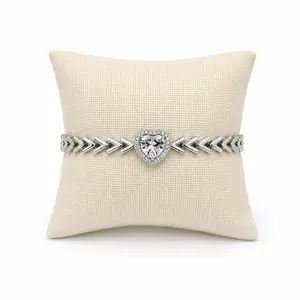 Arrow Heart Bracelet -  Fits 6.5 - 7 inches - White Gold Plated