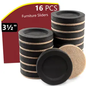 Felt Furniture Sliders, Scratch-Free Moving Pads, Secure Grip for Hardwood Floors, 16-Piece Set, 8.89 Cm, Home