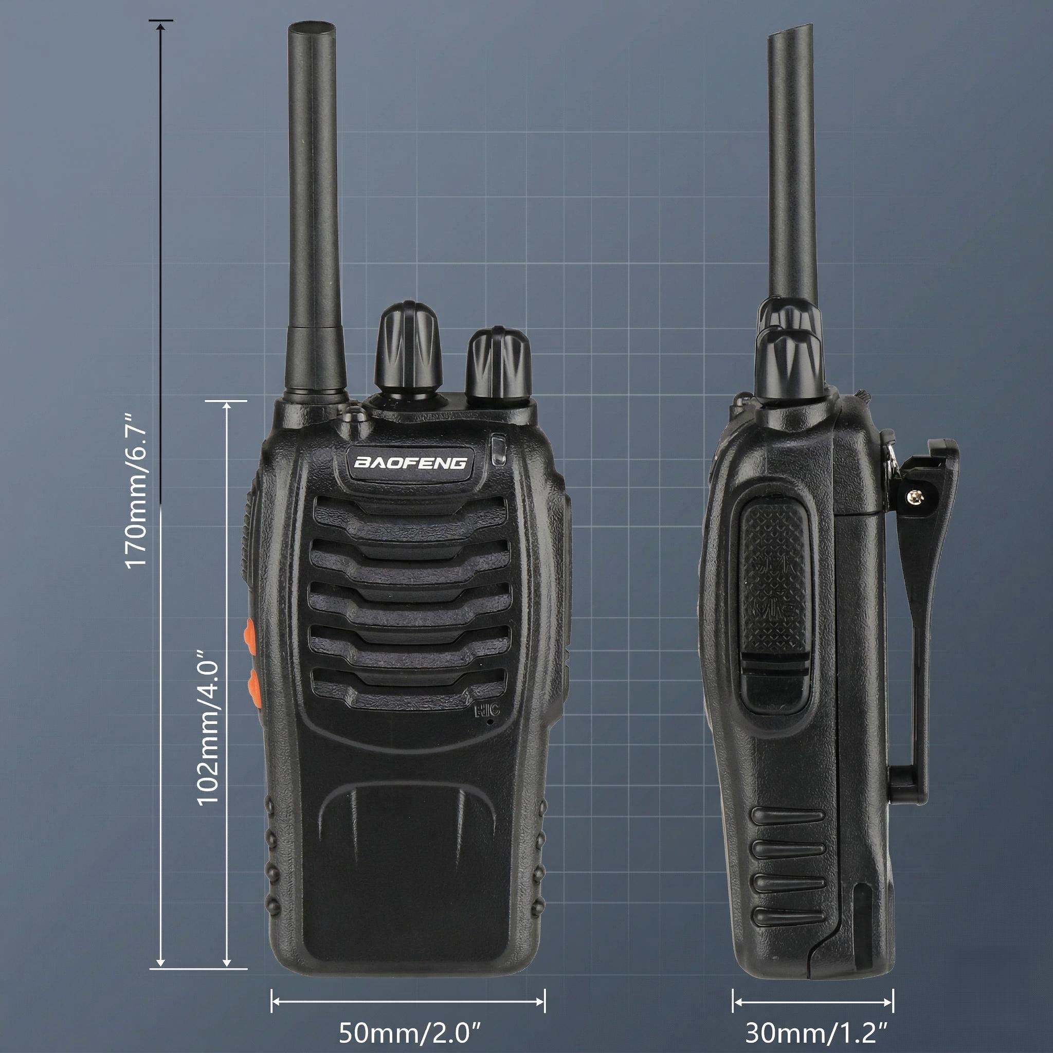 BF-88A 5W FRS Frequency Handheld Walkie Talkie Black (2pcs/Pair)