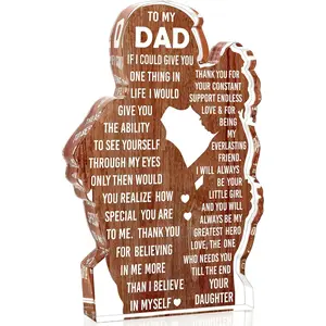 Fathers Day Gift Dad Gifts from Daughter Dad Birthday Gift from Daughter - Valentines Father's Day Best Dad Ever Gifts Idea Daddy Bonus New Dad Gift Christmas Easter Desk Decor Acrylic Plaque Sign