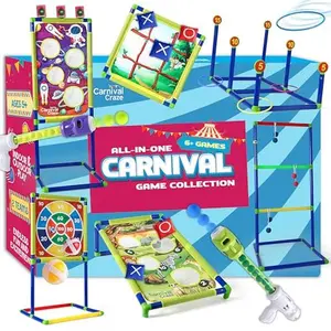 7-in-1 Carnival Game Set for Family Kids Party Events - Kid-Friendly Outdoor Yard Games for Kids - Perfect for Birthday Parties and Backyard Barbecues - Includes Carrying Bag