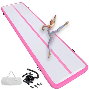 10ft 13ft 16ft 20ft Inflatable Air Gymnastics Mat Track Tumbling Mats with Electric Air Pump 4 Inches Thich for Home Use/Training/Yoga/Outdoor/Water