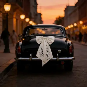 Just Married Car Bow Wedding Proposal Decoration Car Ribbon Engagement Bridal Shower Bachelorette Party Accessory Souvenirs Anniversary Party Gift