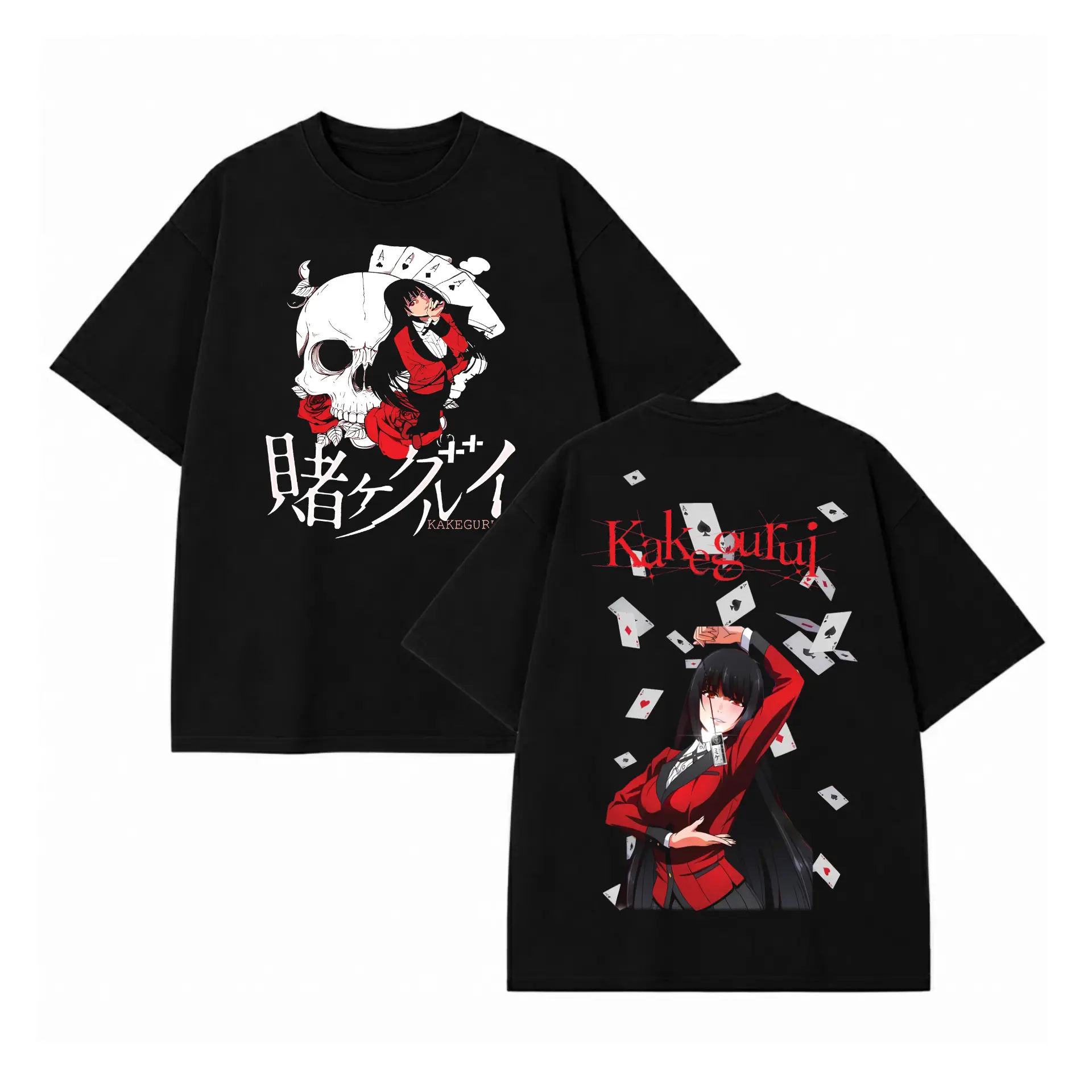 	 Kakegurui Jabami Yumeko Playing Cards Graphic Tee | Anime T-Shirt