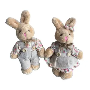 Keys Bag Pendants Couple Bear/Rabbit Plush Keychain Friend Gift Material
