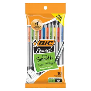 Xtra-Smooth Mechanical Pencils with Erasers, Medium Point (0.7mm), 10-Count Pack, MPP101-BLK, No Warranty