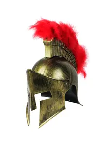 Adult's Deluxe Gold Spartan Helmet With Plume