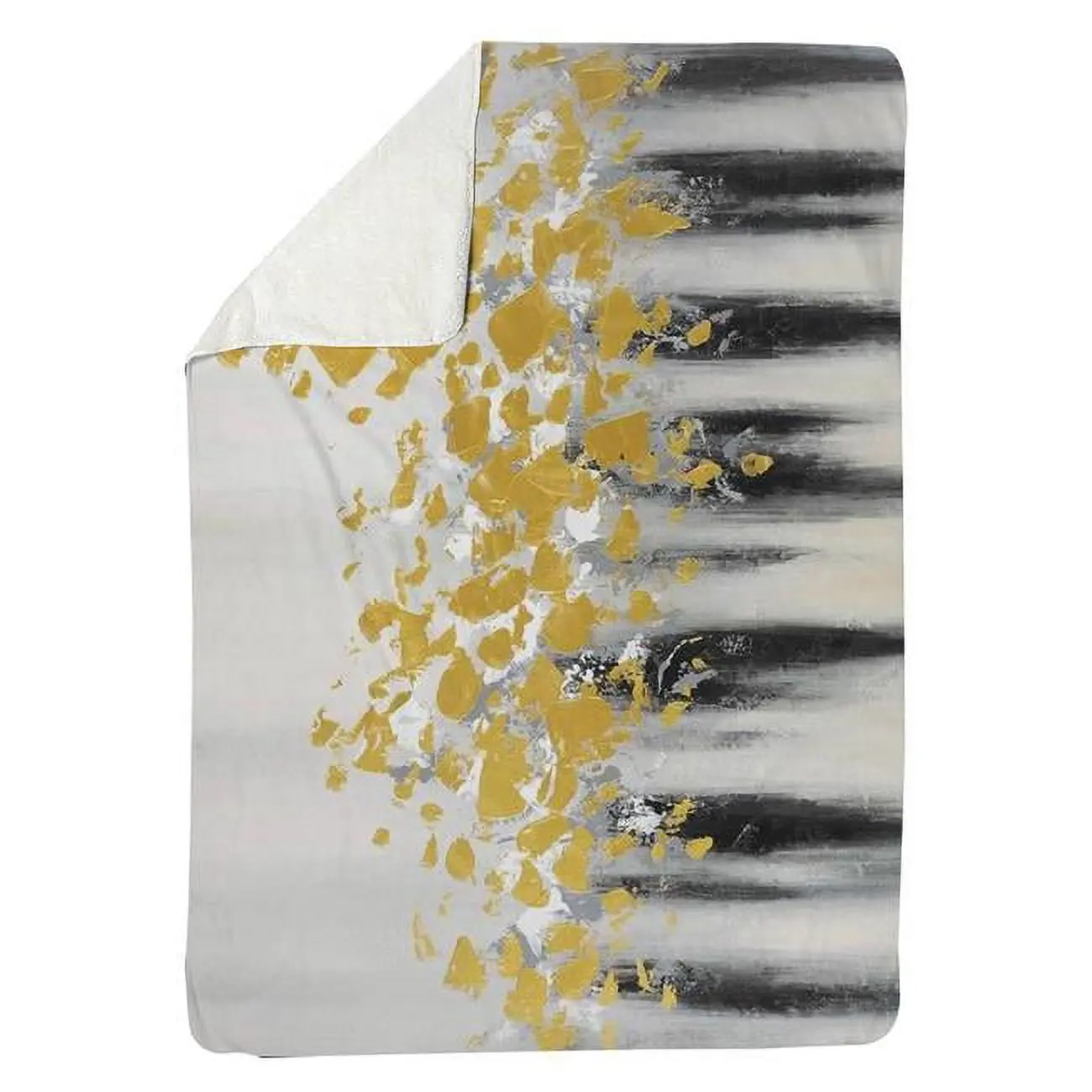 60x80 in. Polyfiber Sherpa Fleece Blanket with Small Golden Spots, Soft Fabric, Synthetics Option for Bedding & Throws, Soft Fabric Blankets, Synthetics Blankets