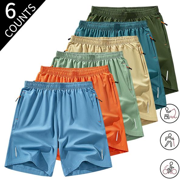 Men's Solid Color Zipper Side Pocket Shorts, Breathable Comfortable Gym Shorts, Casual Men's Shorts for Gym Workout Running