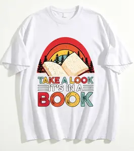 Retro Book Lover T-Shirt - "Take A Look It's In A Book" Vintage Reading Graphic Tee for Bookworms