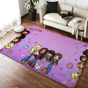 Anime BBratz Floor Mat Luxury Velvet Doormat Water Absorbent Non-Slip Floor Mat, Soft Shaggy Carpet for Bathroom Kitchen Living Room Bedroom Entrance, Washable Anti-Skid Indoor Outdoor Rug Home Decor
