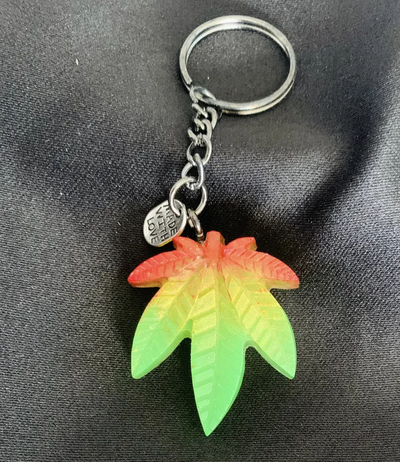 Leaf Keychain - Sturdy Metal Construction, Glow in the Dark Option