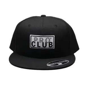 Pro Club Black Snapback Hat with Bold 3D Logo - 100% Cotton Fitted Style for Comfortable Everyday Wear