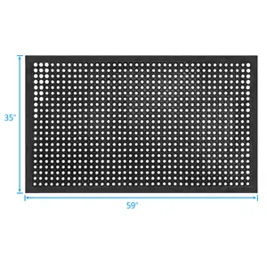 Anti-Fatigue Rubber Drainage Mat 150x90 cm – Non-Slip Kitchen, Restaurant & Bar Floor Mat with Hexagon Drain Holes, Heavy Duty Industrial Comfort Floor Mat
