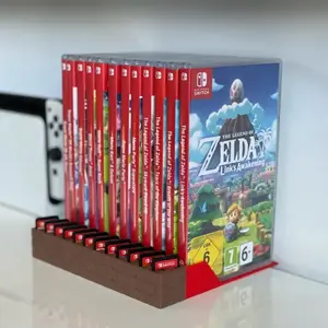 Switch Game Storage Holder for Zelda & Other Titles - Compact 3D Printed Brick Wall Organizer for Your Collection