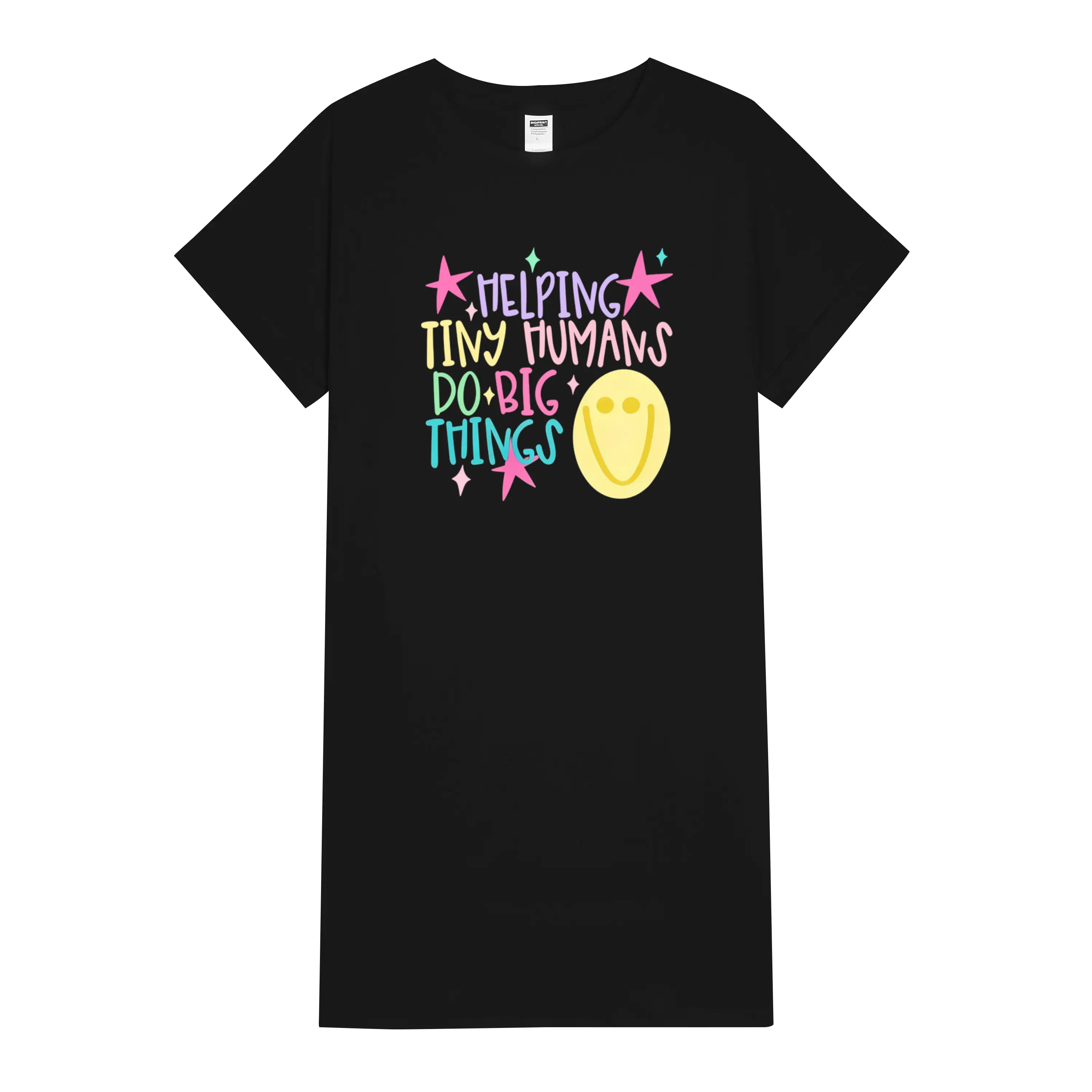 Empowering T-Shirt Dress for Women – Preppy Teacher Graphic, Perfect Back to School Gift for Daycare & Preschool Educators Casual Essential