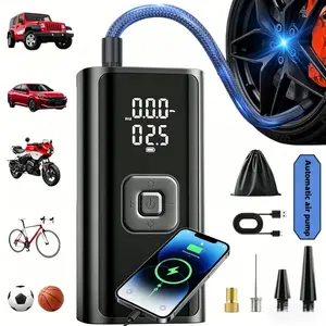 Cordless Tire Inflator Portable Air Compressor with Large Capacity Battery Wireless Digital Display Enhanced Safety Features for Cars & Inflatables