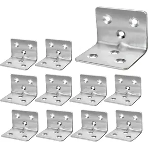 40 count Stainless Steel Corner Braces, 1.2" x 1.2" x 1.5" Small Corner Bracket for  Furniture, Sliver 90  L Brackets, Metal Joint Right Angle Bracket Shelf Support for Table Chair Cabinets