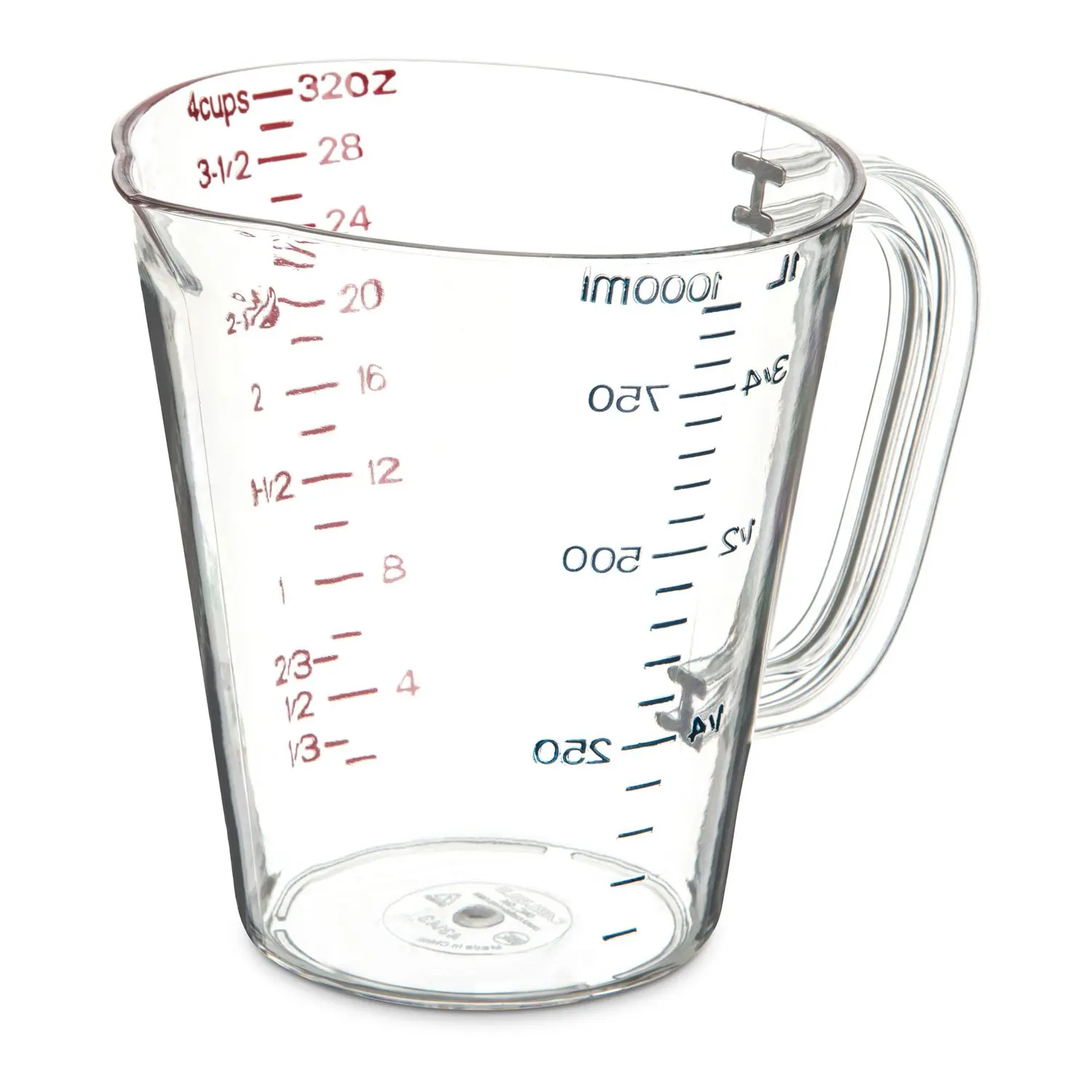 Commercial Measuring Cup 1 qt Plastic Clear 4314307