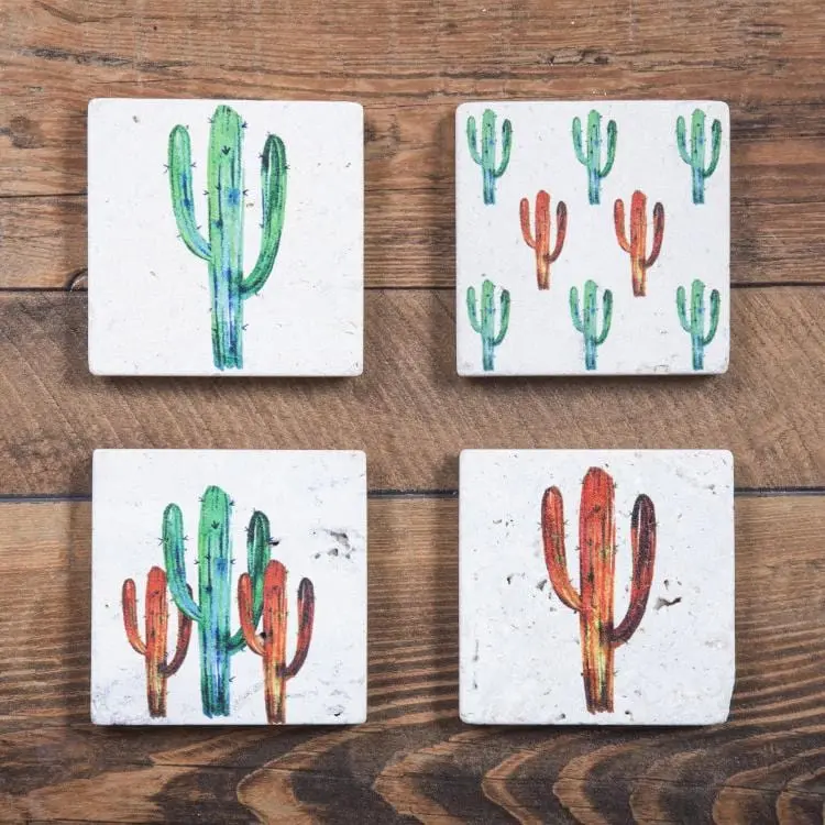 Bright Cactus Coaster, Set of 4