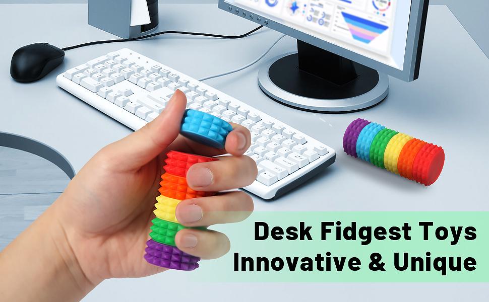 Silicone Magnetic Stress Balls, 6 Pack Pain Stim Fidget Toys Adults & Teens, Sensory Toys for Kids with Autism ADHD with Storage Box, Stress Relief & Focus Handheld Roller for Office Travel Classroom(color)