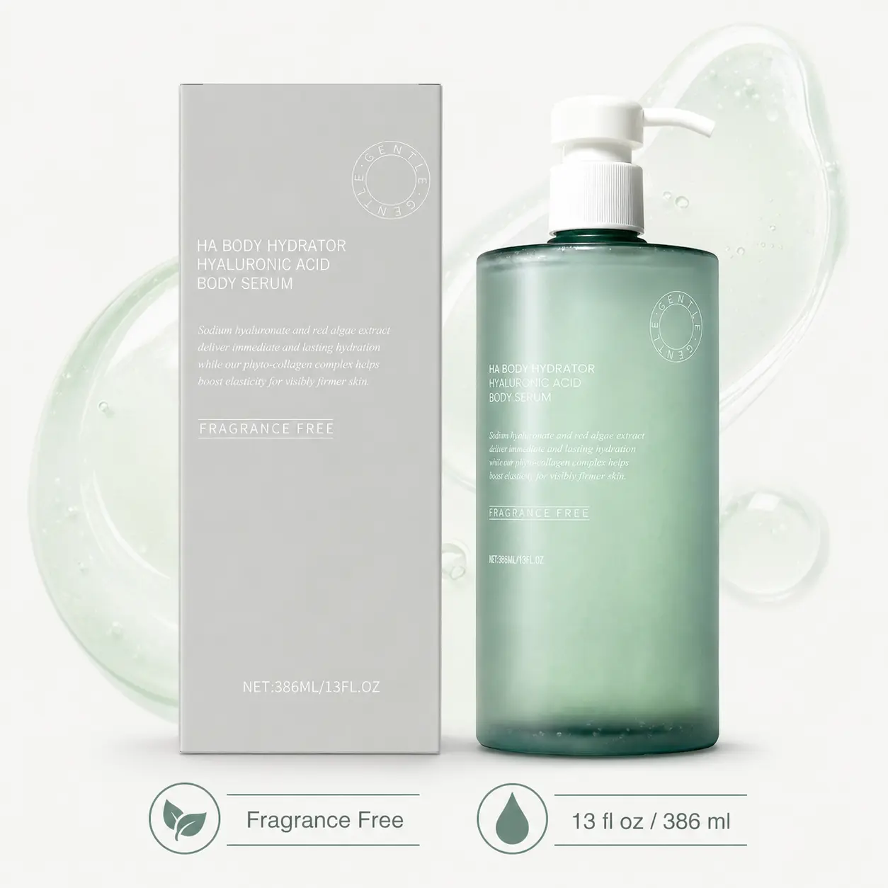Hyaluronic Acid Body Serum 13 fl oz | Fragrance Free Body Moisturizer for Dry Skin, Lightweight Hydrating Body Lotion for Daily Body Care Fast-Acting   Cream