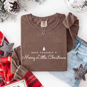 Comfort Colors Have Yourself a Merry Christmas Long Sleeve Tee Holiday Shirt Gift