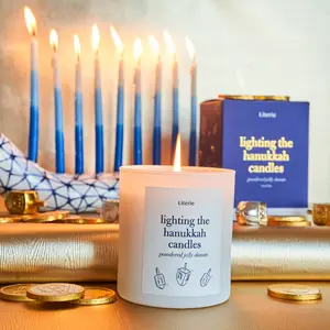 Lighting the Hanukkah Candles – Jelly Donut Scented Candle | 9oz Soy Coconut Wax, Holiday Gift