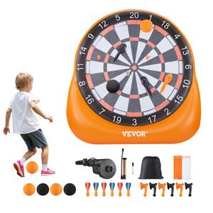 VEVOR Inflatable Soccer Dart Board,  over 6 ft High Giant Soccer Dart Board with 4 Kick Balls 6 Darts 6 Axe & Air Pump, 3-Min Setup, Ideal for Giant Yard Games, Giant Kick Darts Game, Soccer Dart Game,father'sdaygifts,campingessentials,campinggear