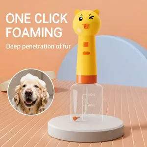 Pet Bathing Shampoo Dispenser, Automatic Bubble Maker for Dogs, Teddy, Golden Retriever, Chihuahua, Bichon Frise, Electric Massage Brush