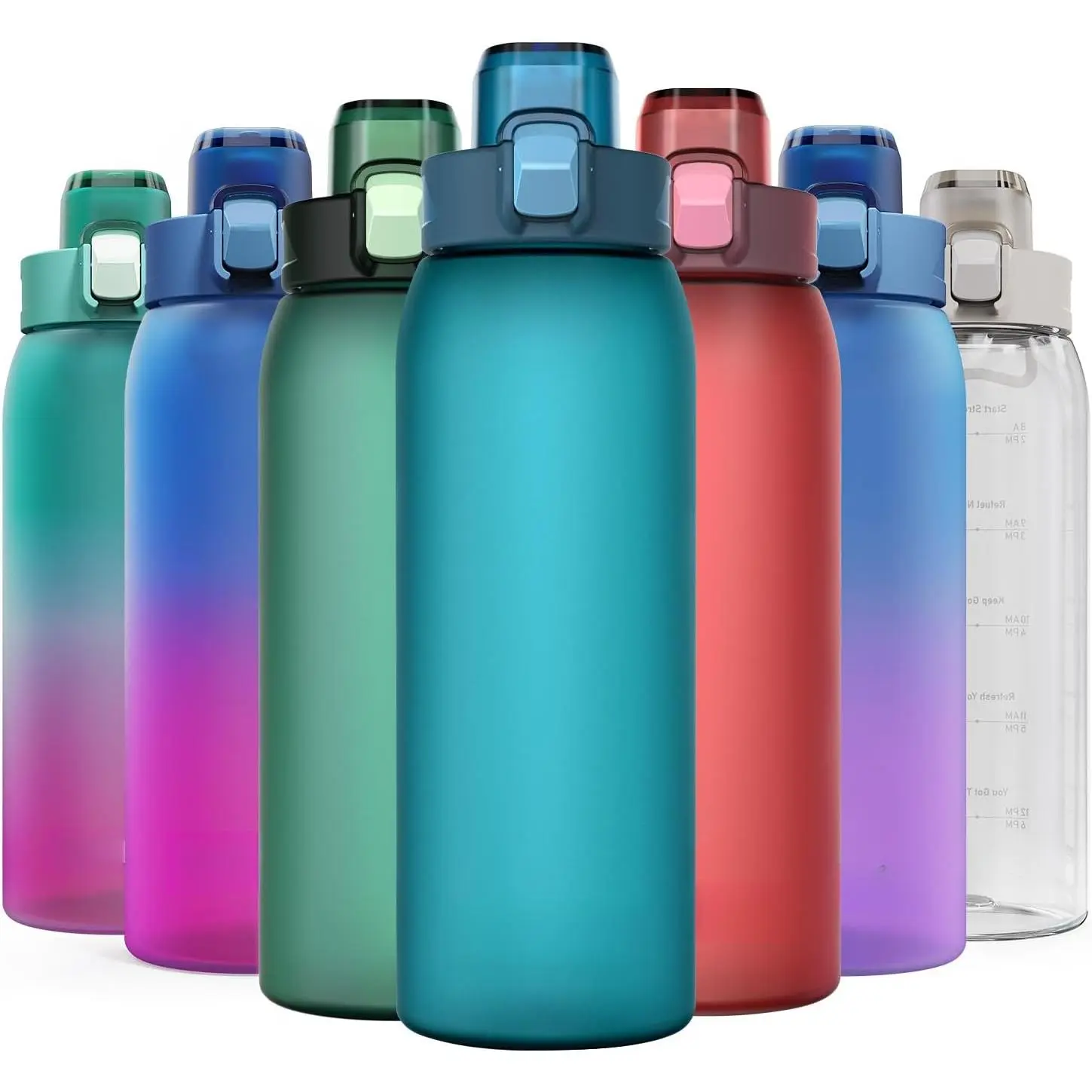 Sports Water Bottle, 30/32 oz Reusable BPA-Free Tritan Plastic with Leak-Proof Flip Top Lid for Gym and Outdoor Travel, 30 Ounces
