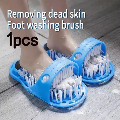 Lazy Foot Cleaning Brush, Foot Scrubber, Shower Foot Suction Cleaner, Exfoliating Massage Cleanser, Foot Care Tool for Bathroom, Shower Power Scrubber, Bathroom Accessory, Bath Accessories, Home Goods