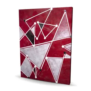 Begin Home Decor C1RC3648K69D1Q 36 x 48 in. White Triangles on Red Background - Abstract Canvas Art