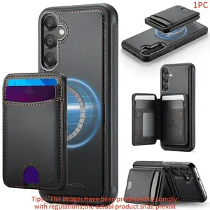 Magnetic Phone Case for Samsung Galaxy A16/a17/a26/a33/a34/a35/a53/a54/a55/a56/a57, Business Style, Leather-Like, Dual Card Slot, Cash Wallet