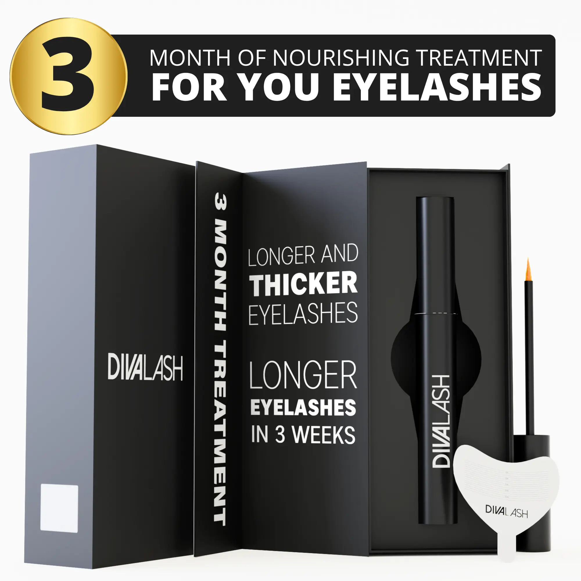 Divalash Lash Growth Serum – Longer, Thicker & Healthier Eyelashes, Natural Lash Growth Peptides, 4.2 mL, Visible Results in 3-6 Weeks
